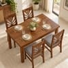 Globally Indian Ankura Solid Sheesham Wood 4 Seater Dining Table Set 4 Chairs Grey