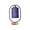 Devansh Blue Jute  Wooden Floor & Iron Table Lamp -17 Inch Height  -M