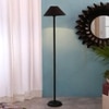 Huck Black Cotton Shade Floor Lamp