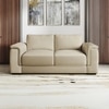 Miles 2 Seater Leatherette Sofa In Cream Leathrette