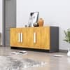 Hexa Red Multipurpose Storage Cabinet With 3 Door in Slate Grey And Giant Wood Colour