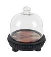 Ireka Homes Sweet Spot Acacia Wood Cake Stand with Glass Dome