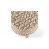 Louisville Acacia Wood Parisian Round Pouf Stool in Multicolour