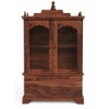 Chaitanya Solid Wood Prayer Unit in Teak Finish