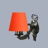 Devansh Metal Electric Wall Light in Antique Gold Colour with Orange Shade Count of 1 Light