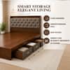 AIAN Cecil King Size Storage Bed with Drawers Walnut