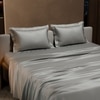 Stoa Paris Satin Bedsheet King Size with 2 Pillow Covers heet King Harbour Mist Grey