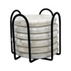 Metalsmith Round Marble Coaster Set of 6 with Stand Reversible Design
