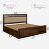 Vrinda Solid Wood Queen  Size Bed With Hydraulic Storage (Provincial Teak Finish)
