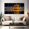 The Castle Decor Golden Temple Wall Painting Wooden Framed 27x48 Inch (Style 2)