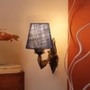 Devansh Metal Electric Wall Light in Antique Gold Colour with Blue Shade Count of 1 Light