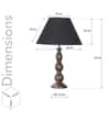 Saki Honey Finish Wood Table Lamp with Cotton Shade