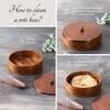 Classic Acacia Wood Roti Box With Tong Copper