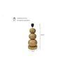 Foster Handmade Natural Wooden Table Lamp with ball over ball design with Cotton Beige shade