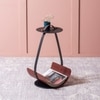 Sculptural Iron Side Table in Brown Colour