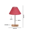 Devansh Pink Jute Table Lamp With  Natural  Wood Base  & Steel Pipe (10X16.25 Inches)-35