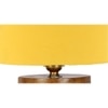 Corinna Yellow cotton table lamp with Natural Wood Base