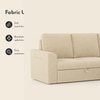Kowloon Sectional 3 Seater Pull Out  Sofa Cum Bed with Storage in Sandshell Beige Colour