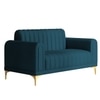Josbert Velvet 2 Seater  Sofa In T Blue Colour