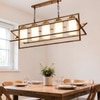 Eliante 5 Light Hanging Chandelier, Champaign Glass Shades, Mild Steel, Modern Pendant Ceiling Light