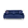 Meagan 3 Seater Leatherette Sole in Blue Colour