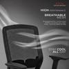 Kepler Brooks Eterna Mid Back Premium Office Chair in Black Colour
