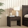 Basal Solid Wood Bedside Table In Dark Chestnut Finish