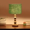 Devansh Green Jute  Table Lamp With  Wood Natural Base (7X7X15.5 Inches)-17