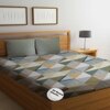 Ziva Multicolor Geometric 350 TC Glaze Cotton Fitted Super King Size Bedsheet with 2 Pillow Covers – Threads