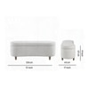 Leroj  Boucle 2 Seater Ottoman Bench with Storage  in White Color