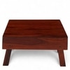 Bradford Sheesham Wood Contemporary Square Foldable Coffee Table In Honey Finish