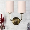 Devansh Metal Electric Wall Light in Gold Colour with White Shade Count of 2 Lights