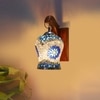 Devansh Solid Wood Electric Wall Light in Brown Colour with White Shade Count of 1 Light