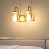 Eliante Modern Wall Lights Mild Steel, Glass & Glass Material Brown,Gold & Champaign Finish