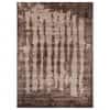 Abstract Brown Wool Silk Handmade Area Rug for Living Room 5x7
