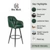 Doe Buck Luxury Faux Leather Counter Height Bar Stool in Green Colour