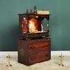 D'Dass Multi Color Mdf and Sheesham Wooden Temple With Cabinet For Pooja