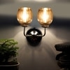 Devansh Steel Electric Wall Light in Steel Colour with Lavender Shade Count of 2 Lights