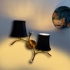 Devansh Metal Electric Wall Light in Gold Colour with Black Shade Count of 2 Lights