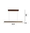 Brigitte 36 Brown Solid Wood Single Hanging Light