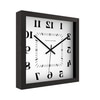 Spaces Unhooked Reversed Numeral Square Wooden Wall Clock