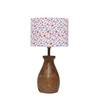 Devansh Multicolor Cotton Table Lamp With  Wood Natural Base (7X13 Inches)-16