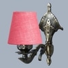 Devansh Metal Electric Wall Light in Antique Gold Colour with Pink Shade Count of 1 Light