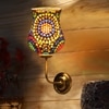 Devansh Metal Electric Wall Light in Gold Colour with Multicolor Shade Count of 1 Light