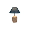 Turquoise Jute with White Brushed Wood Table Lamp