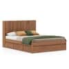 Koro Solid Wood King Size Drawer Storage Bed In Amber Walnut Finish