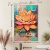 Abstract Digital Lotus Flower Canvas Wall Art 22 x 34 Inch