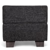 Iris Solid Wood Pouffee in Jute Black Fabric