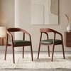 Zen Solid Wood Dining Chair in Honey Finish & Olive Leatherette Colour