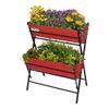 VegTrug Poppy Two Tier Ladder Planter with Red Liner